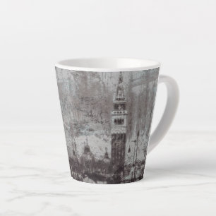 Taupe en Cyan Distress Skyline Venetië Italië Latte Mok
