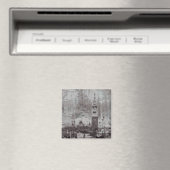 Taupe en Cyan Distress Skyline Venetië Italië Magneet (Insitu (Vaatwasser))