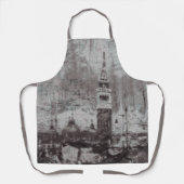 Taupe en Cyan Distress Skyline Venetië Italië Schort (Voorkant)