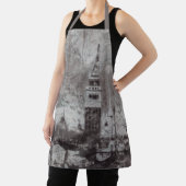 Taupe en Cyan Distress Skyline Venetië Italië Schort (Insitu)