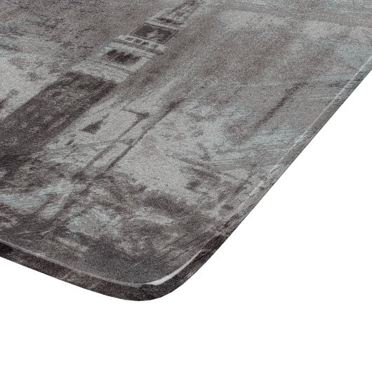 Taupe en Cyan Distress Skyline Venetië Italië Snijplank (Hoek)