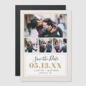 Taupe en Gold 4 Foto opslaan van de datum (Voorkant / Achterkant)