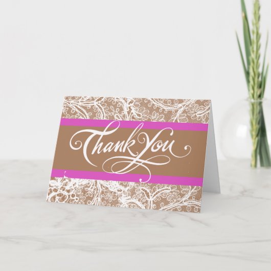 Taupe en Lavender Wedding Bedankt (Voorkant)