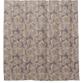 Taupe en Mauve Floral Pattern Douchegordijn (Voorkant)
