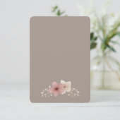 Taupe en Roze Bloemen Bedankkaart (Staand voorkant)