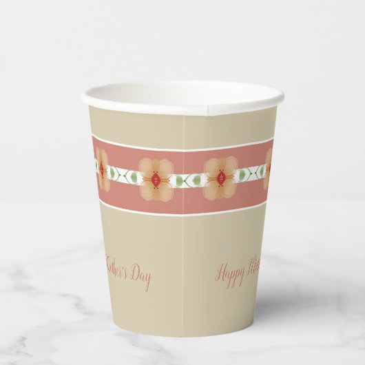 Taupe en Sinaasappel Papieren Bekers (Rechts)