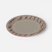 Taupe en stoffig Roos Papieren Bordje (Gekanteld)