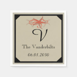 Taupe en Tangerine Seaside bruiloft Servet