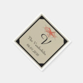 Taupe en Tangerine Seaside bruiloft Servet (Hoek)