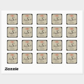 Taupe en Tangerine Seaside Monogram Sticker (Vel)