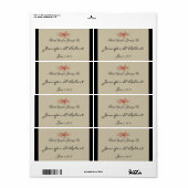 Taupe en Tangerine Seaside Waterfles Etiket (Full Sheet)