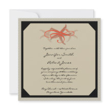 Taupe en Tangerine Seaside Wedding Invitation