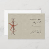 Taupe en Tangerine Seaside Wedding Response Card RSVP Kaartje (Voorkant / Achterkant)