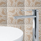 Taupe en White Celtic Knot Seamless Pattern Tile Tegeltje