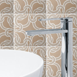 Taupe en White Celtic Knot Seamless Pattern Tile Tegeltje