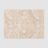 Taupe en White Damask Tissuepapier (Voorkant)
