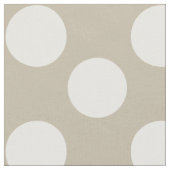 Taupe en White Large Polka Dot Fabric Stof (Close Up)