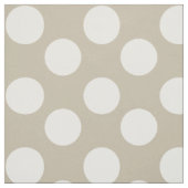 Taupe en White Large Polka Dot Fabric Stof (Swatch)