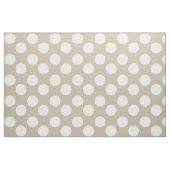 Taupe en White Large Polka Dot Fabric Stof (Fat Quarter)