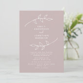 Taupe en White Simple Wreath Wedding Invitation Kaart (Staand voorkant)