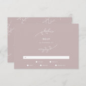 Taupe en White Simple Wreath Wedding RSVP (Voorkant / Achterkant)
