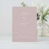 Taupe en White Simple Wreath Wedding RSVP (Staand voorkant)