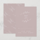 Taupe en White Simple Wreath Wedding RSVP Kaartje (Voorkant / Achterkant)