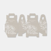 Taupe en wit Elegant Floral Wedding Favor Box Bedankdoosjes (Uitgevouwen)