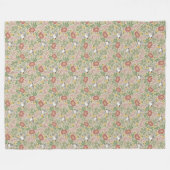 Taupe English Garden Floral Print Fleece Blanket (Voorkant (Horizontaal))