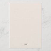 Taupe Ethische Bloem Bruiloft Kaart (Achterkant)