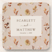 Taupe Fall Leaves Onderzetter (Voorkant)