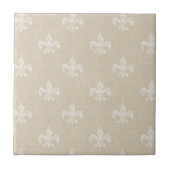 Taupe Fleur de Lis Tegeltje (Voorkant)