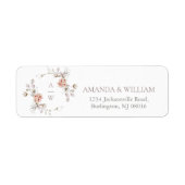 Taupe Floral Monogram Etiket (Voorkant)