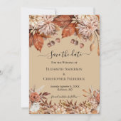 Taupe Floral Terracotta Wedding Save the Date Kaart (Voorkant)