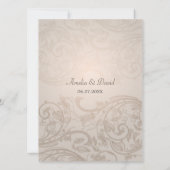 Taupe Flourish Wedding Invitation Kaart (Achterkant)