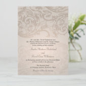 Taupe Flourish Wedding Invitation Kaart (Staand voorkant)