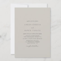 Taupe Formeel Modern Script Bruiloft