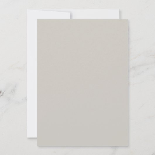 Taupe Formeel Modern Script Bruiloft Kaart (Achterkant)