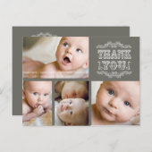  Taupe Foto Baby Dank u Post Kaart (Voorkant / Achterkant)