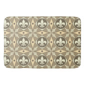 Taupe French Fleur de Lis Badmat (Voorkant)