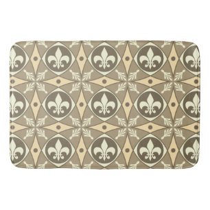 Taupe French Fleur de Lis Badmat