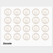 Taupe Gingham Baby Shower Favor Sticker (Vel)