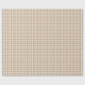 Taupe Gingham Baby Shower Wrapping Paper Cadeaupapier (Vlak)