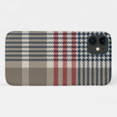 Taupe Glen geruite patroon Case-Mate iPhone Case (Achterkant (horizontaal))