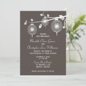 Taupe Glows Paper Lantern Weddenschap Kaart (Staand voorkant)