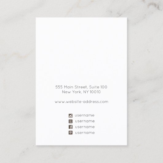 Taupe Gold Glitter Earring Display Holder houder Visitekaartje (Achterkant)