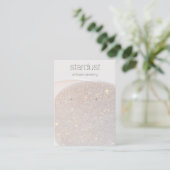 Taupe Gold Glitter Earring Display Holder houder Visitekaartje (Staand voorkant)