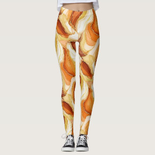 Taupe Goud Vloeiende Marmer Steen Abstract Leggings