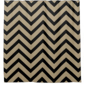 Taupe goudkleurig chevron Pattern Showgordijn Douchegordijn (Voorkant)