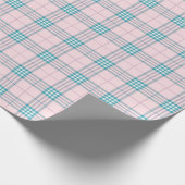 Taupe Gray and Cream Fine Tartan Plaid Cadeaupapier (Hoek)